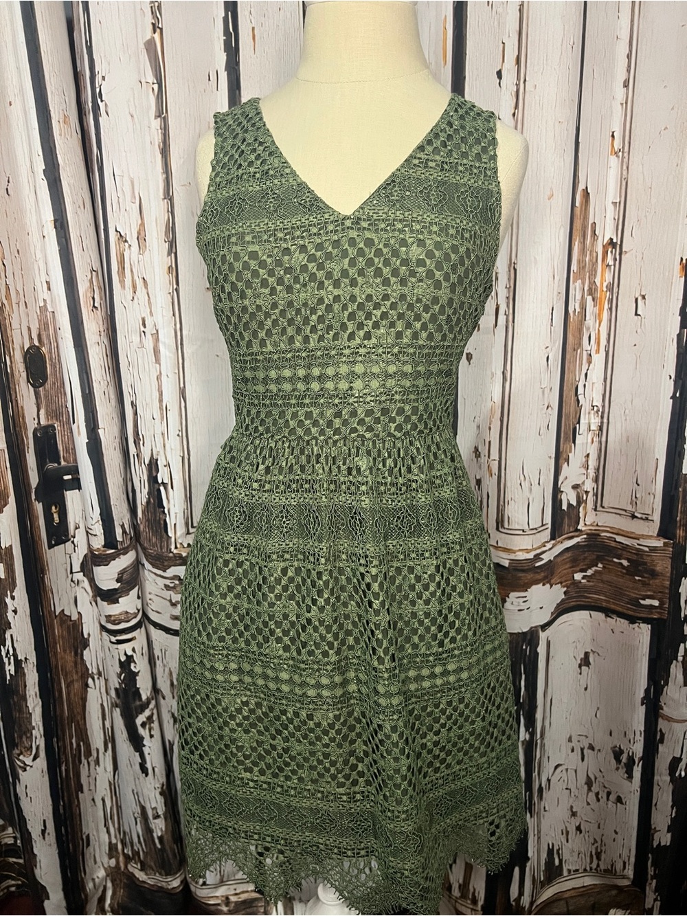 BOHO SUMMER Banana Republic Olive Green Crochet Midi Dress